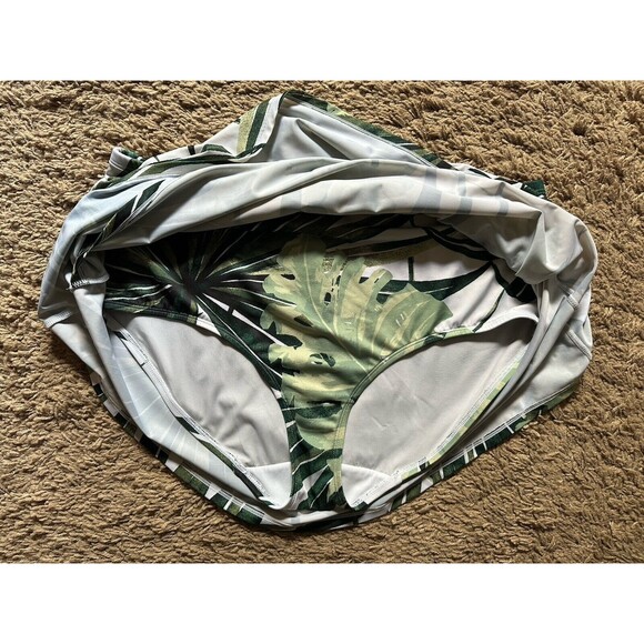 Swim Skirt Bottoms Lane Bryant By Cacique Plus Size 20 Tropical Green Palm Leafs - Picture 3 of 6